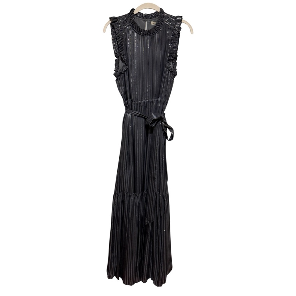 MARIE OLIVER silk & metallic long dress Size:M